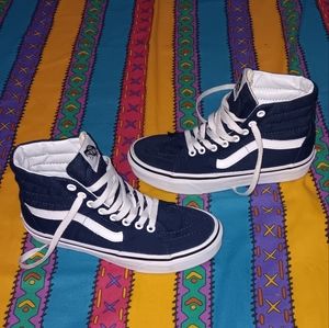 Vans Off The Wall Hight Top Navy Blue Skateboard Skateboarding Shoes Sneakers